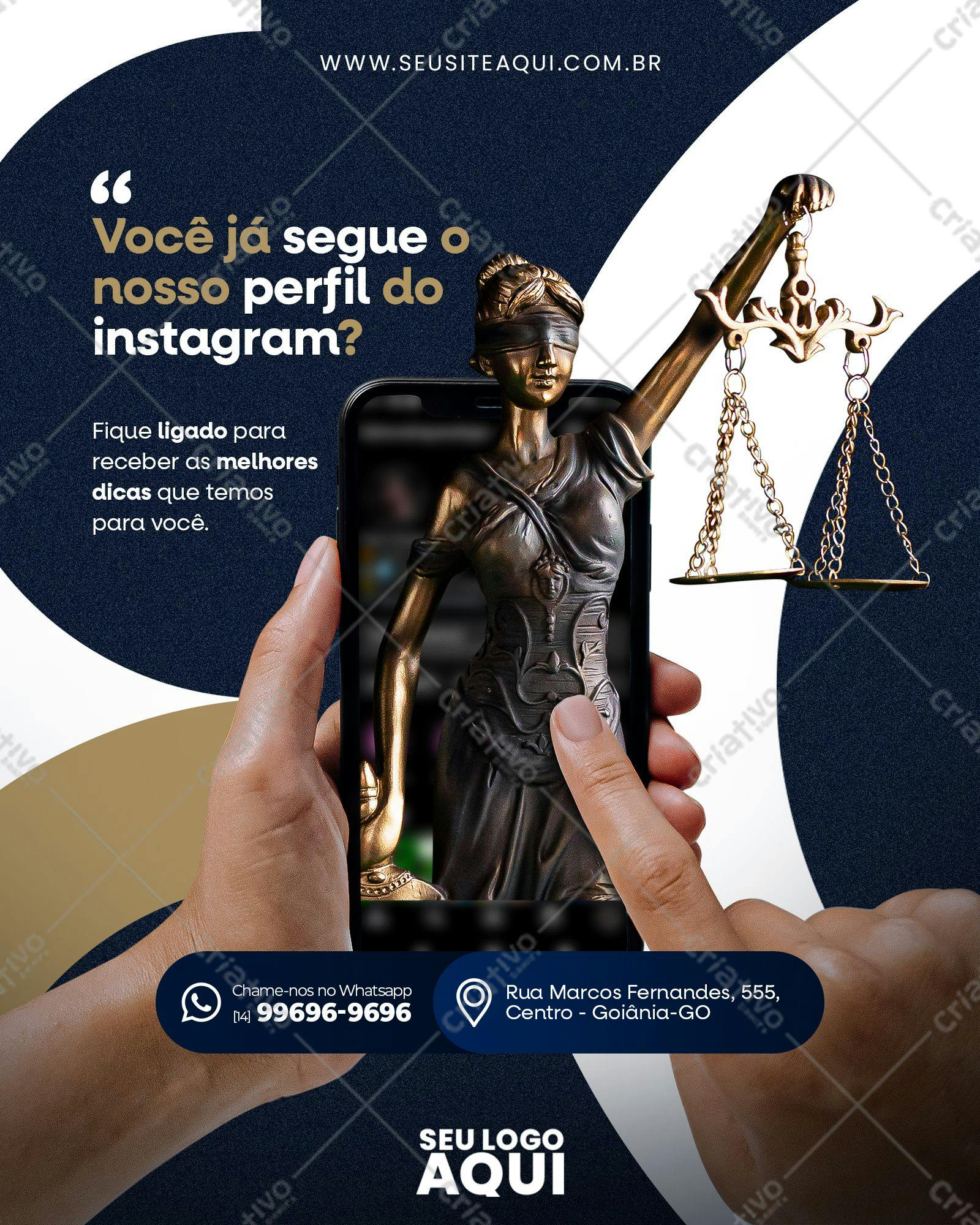 Modelo de Post para Instagram Justiça PSD Editável