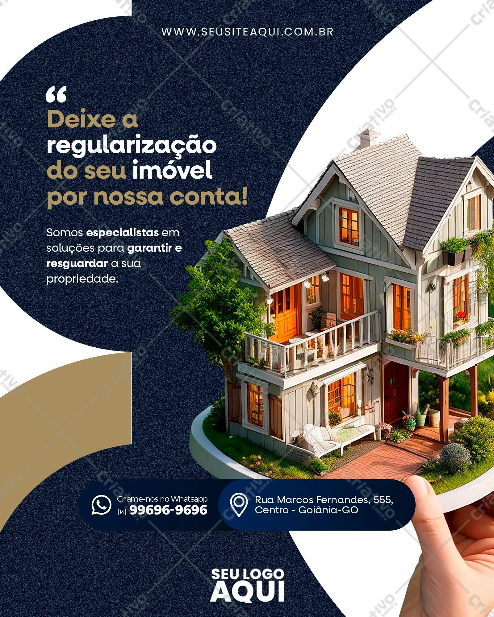 Modelo de Post para Redes Sociais Imobiliária PSD Editável