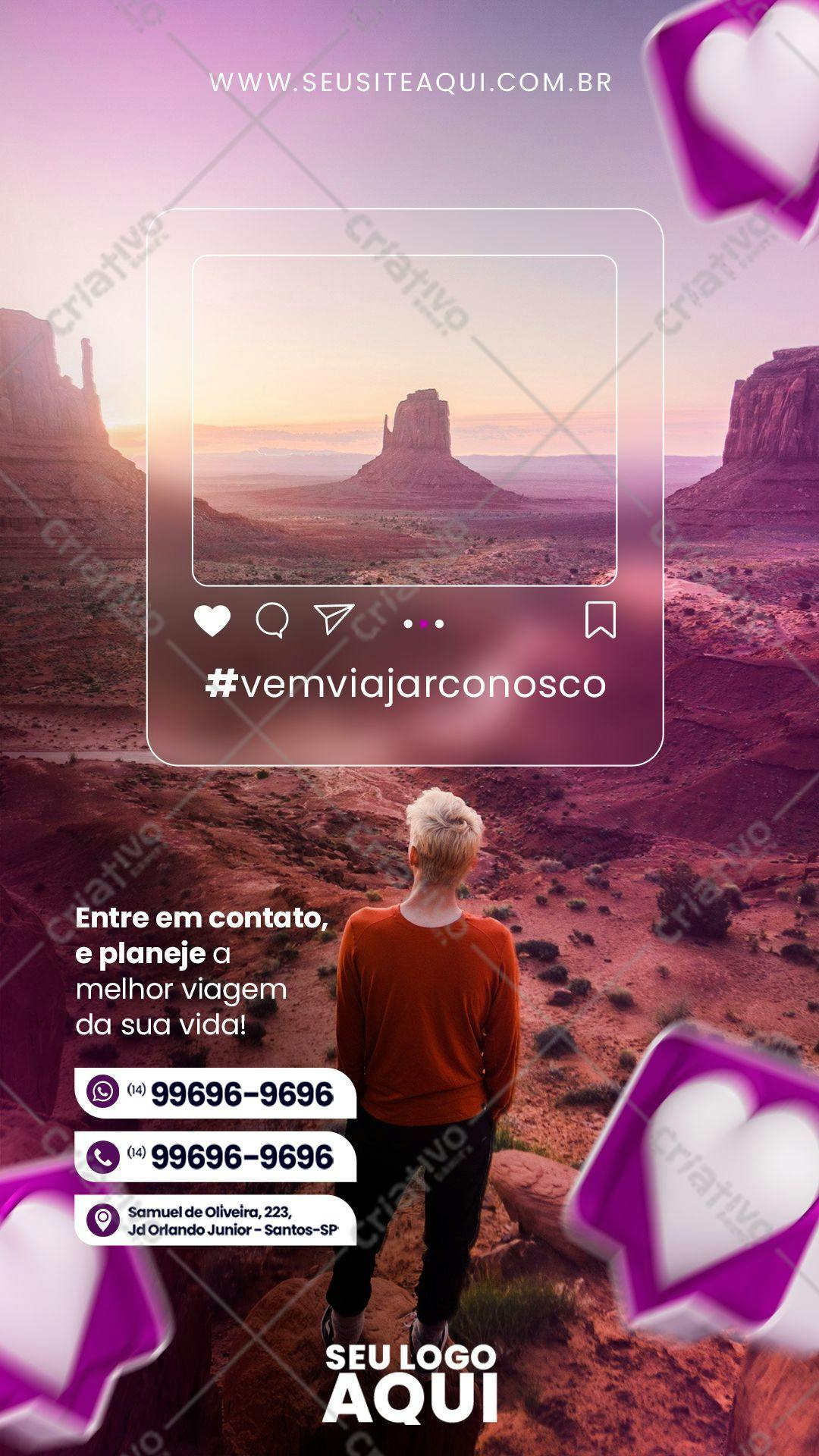 Template Instagram para Agência de Viagens PSD Editável