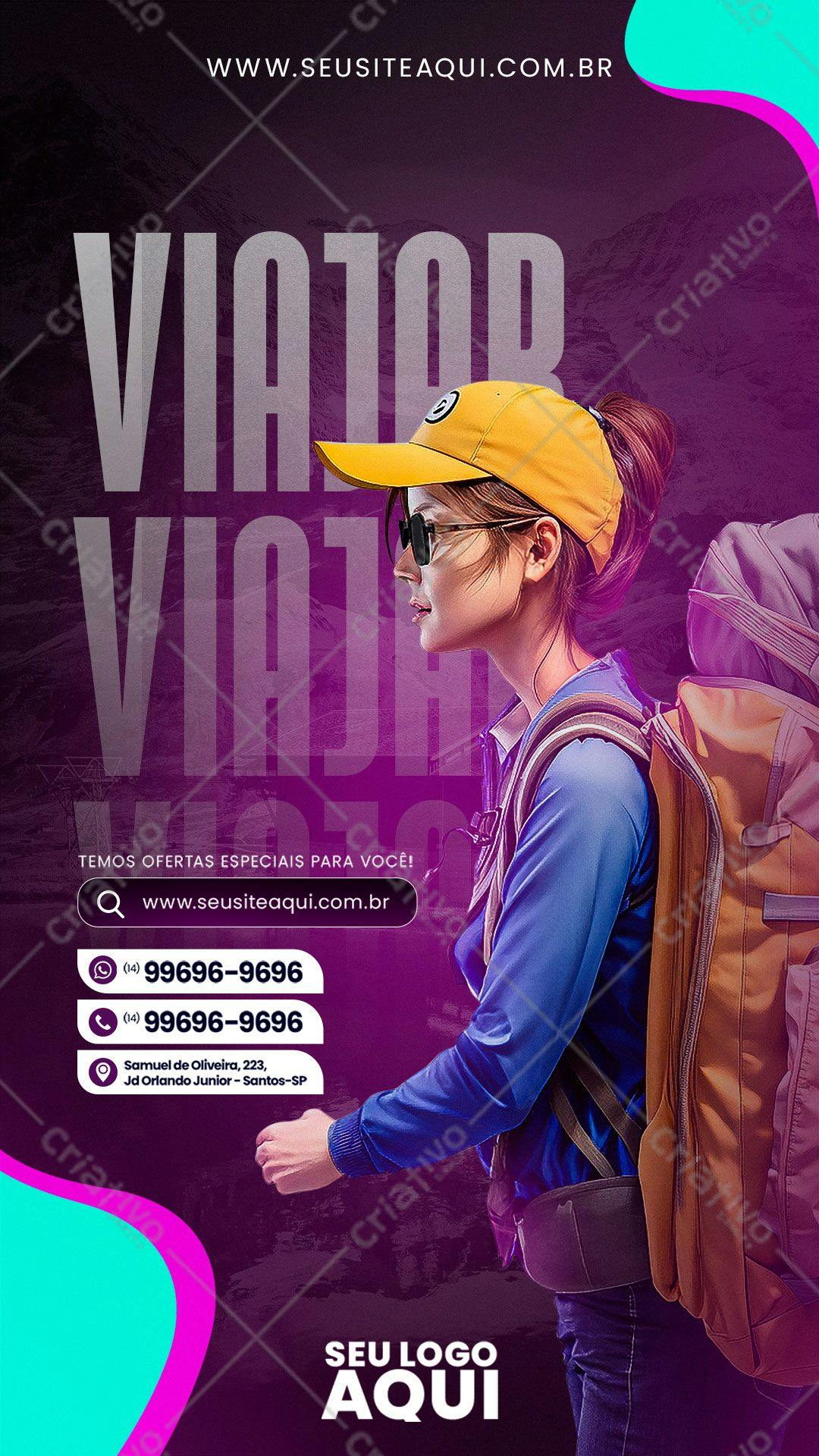 Post para Redes Sociais Viagem PSD Editável