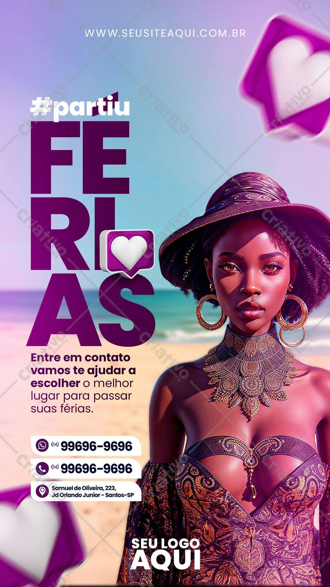 Flyer para Promoção de Férias PSD Editável