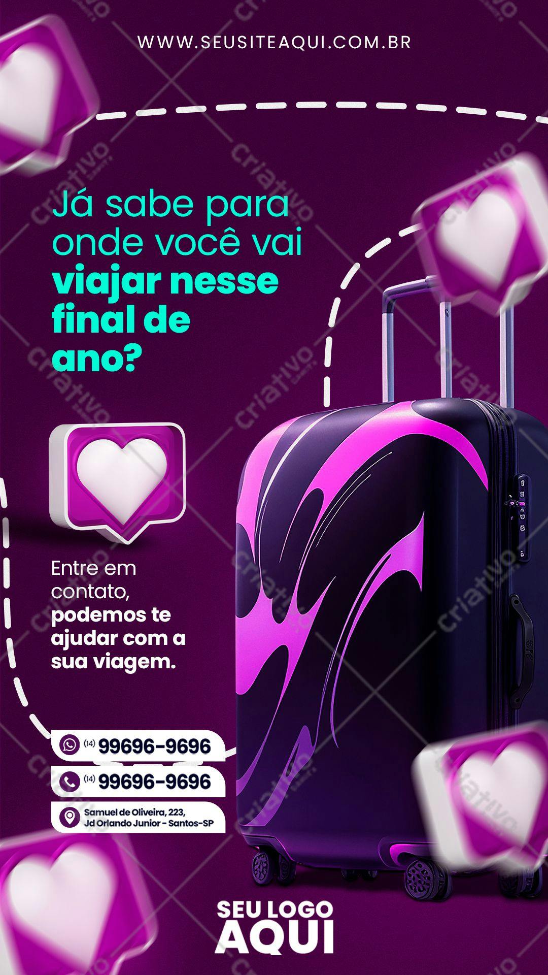 Template de Mídia Social para Viagens de Fim de Ano PSD Editável