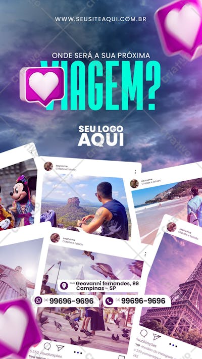 STORY - AGÊNCIA DE VIAGENS | VIAJAR | PSD EDITÁVEL 
