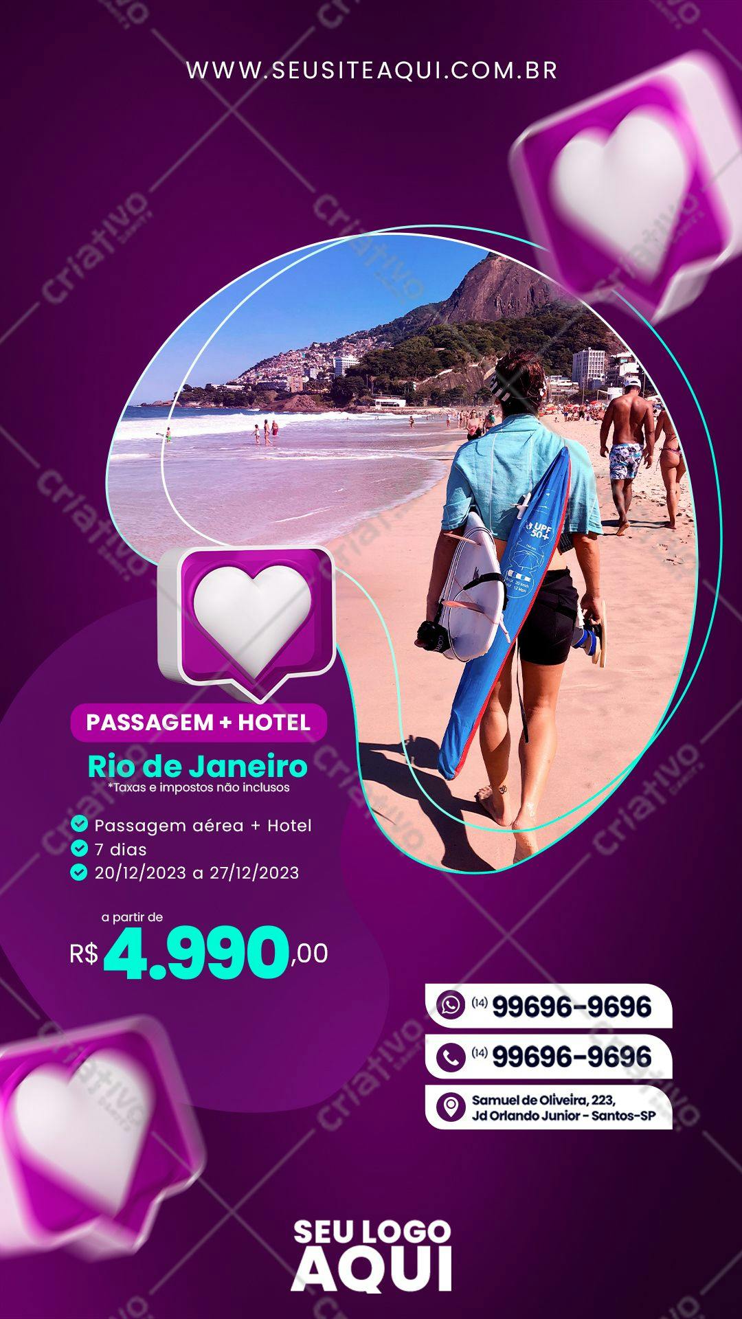 Flyer para Viagem ao Rio de Janeiro PSD Editável