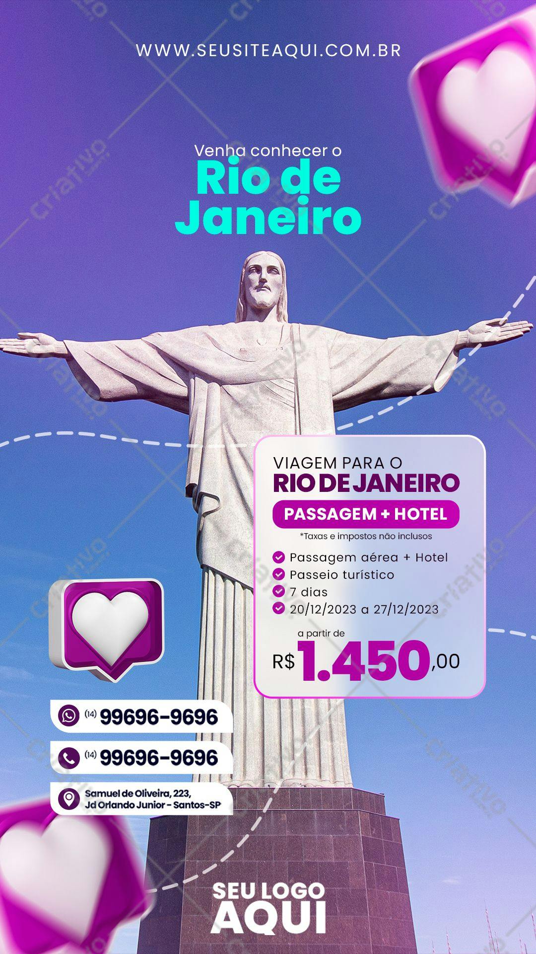 Flyer para Viagem ao Rio de Janeiro PSD Editável