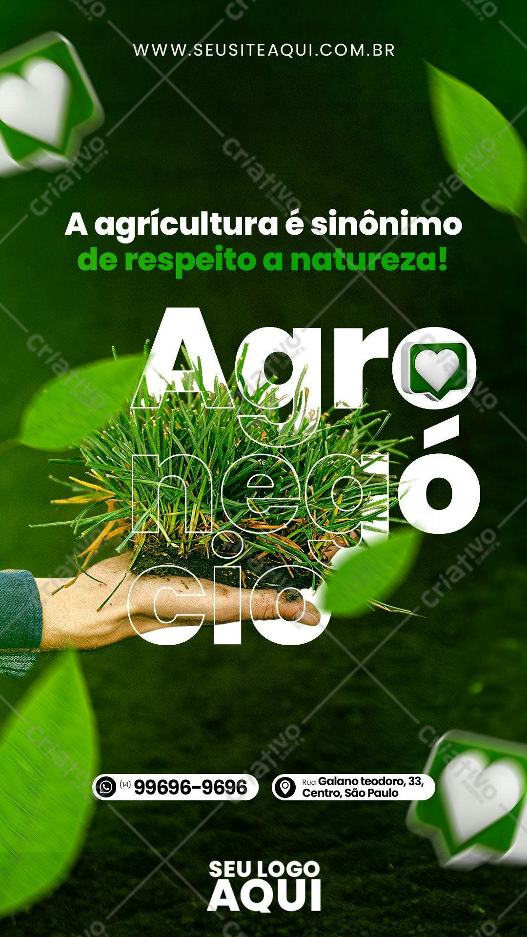 Post para Redes Sociais Dia do Agricultor PSD Editável