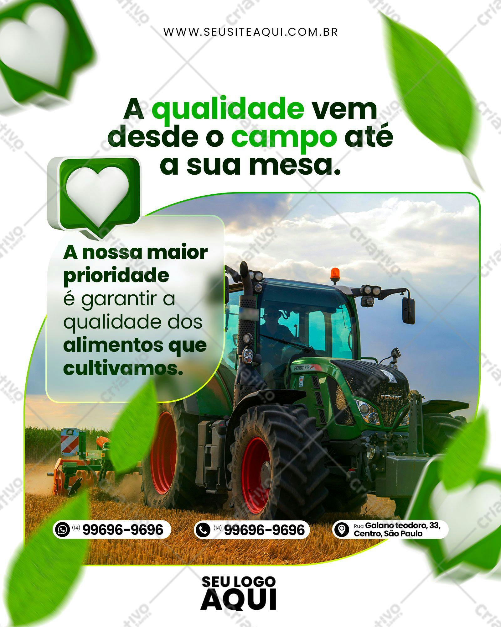 Post para Redes Sociais Agricultura PSD Editável