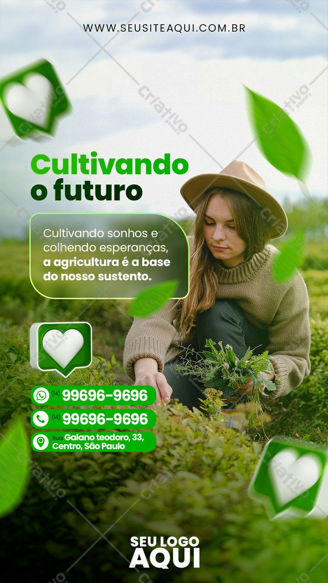 Post para Redes Sociais Dia do Agricultor PSD Editável