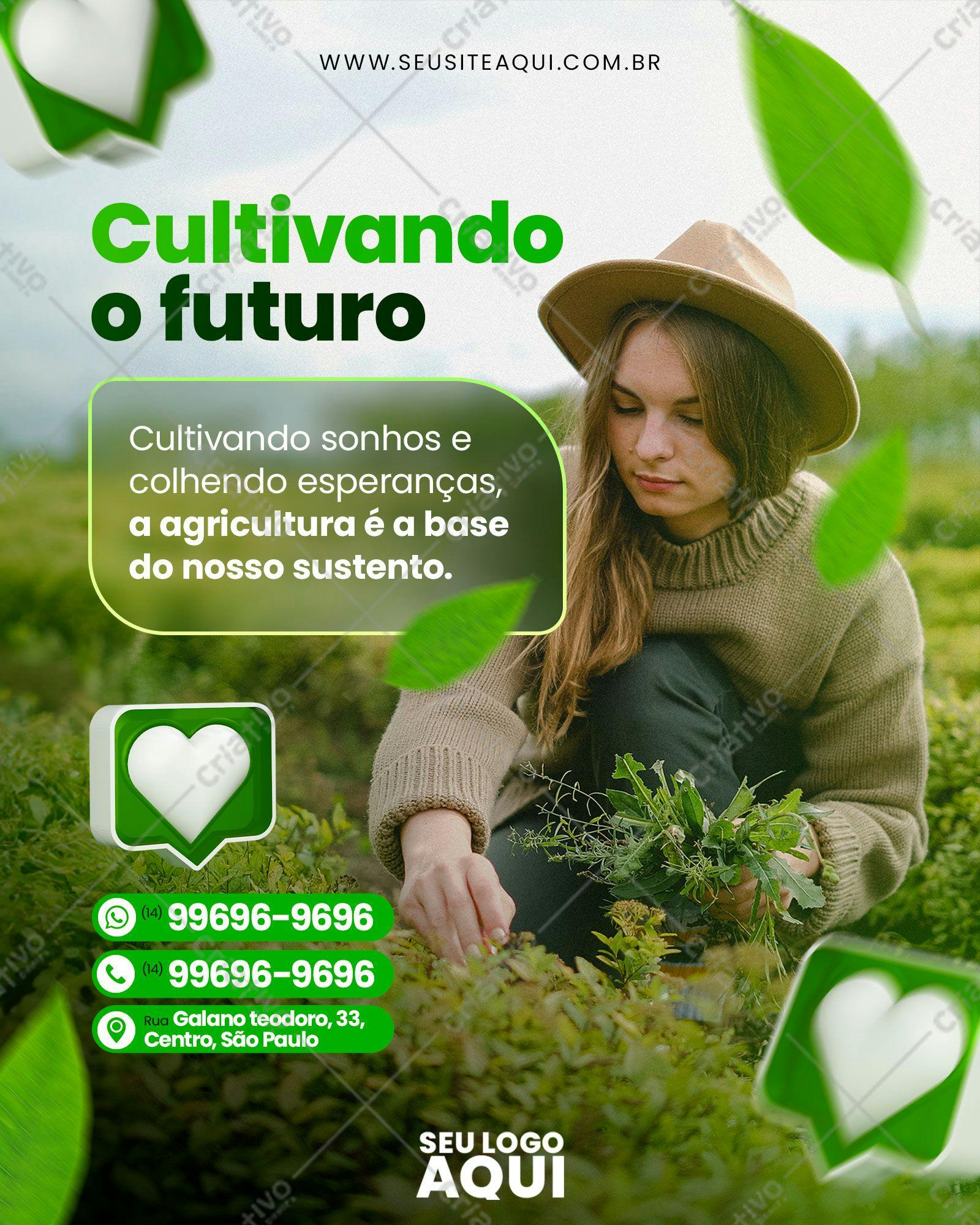 Post para Redes Sociais Agricultura PSD Editável