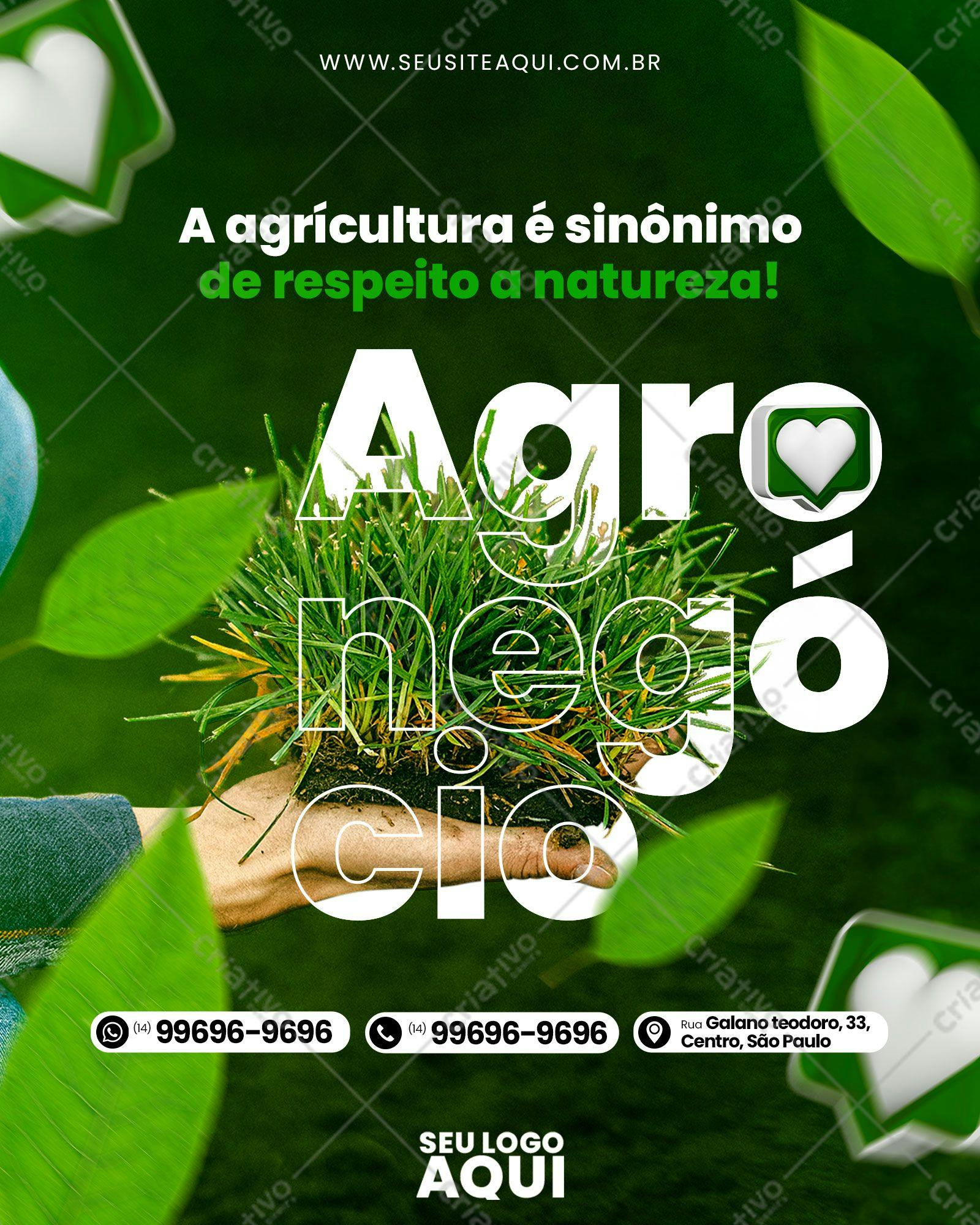 Post para Redes Sociais Dia do Agricultor PSD Editável