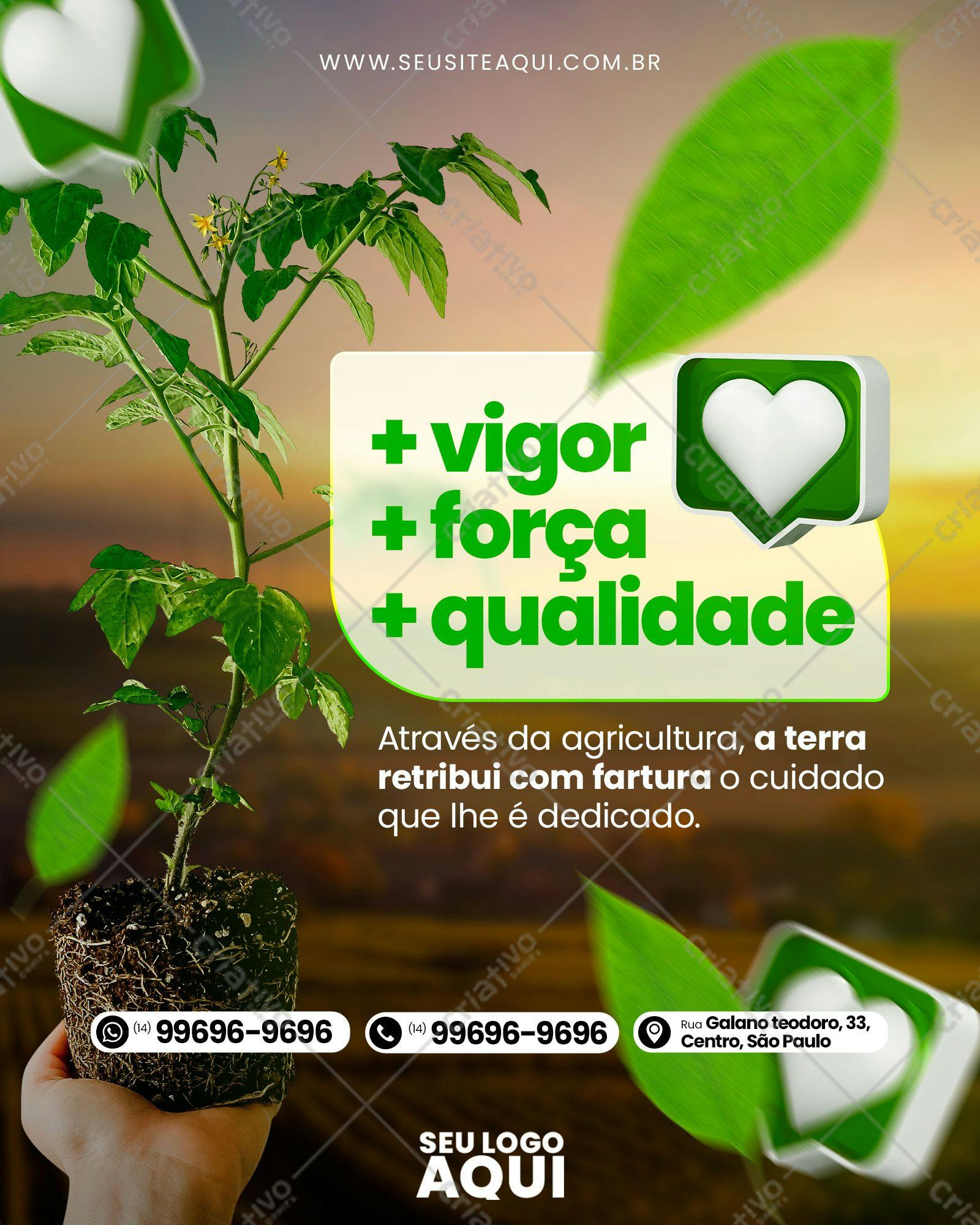 Post para Redes Sociais Agricultura PSD Editável