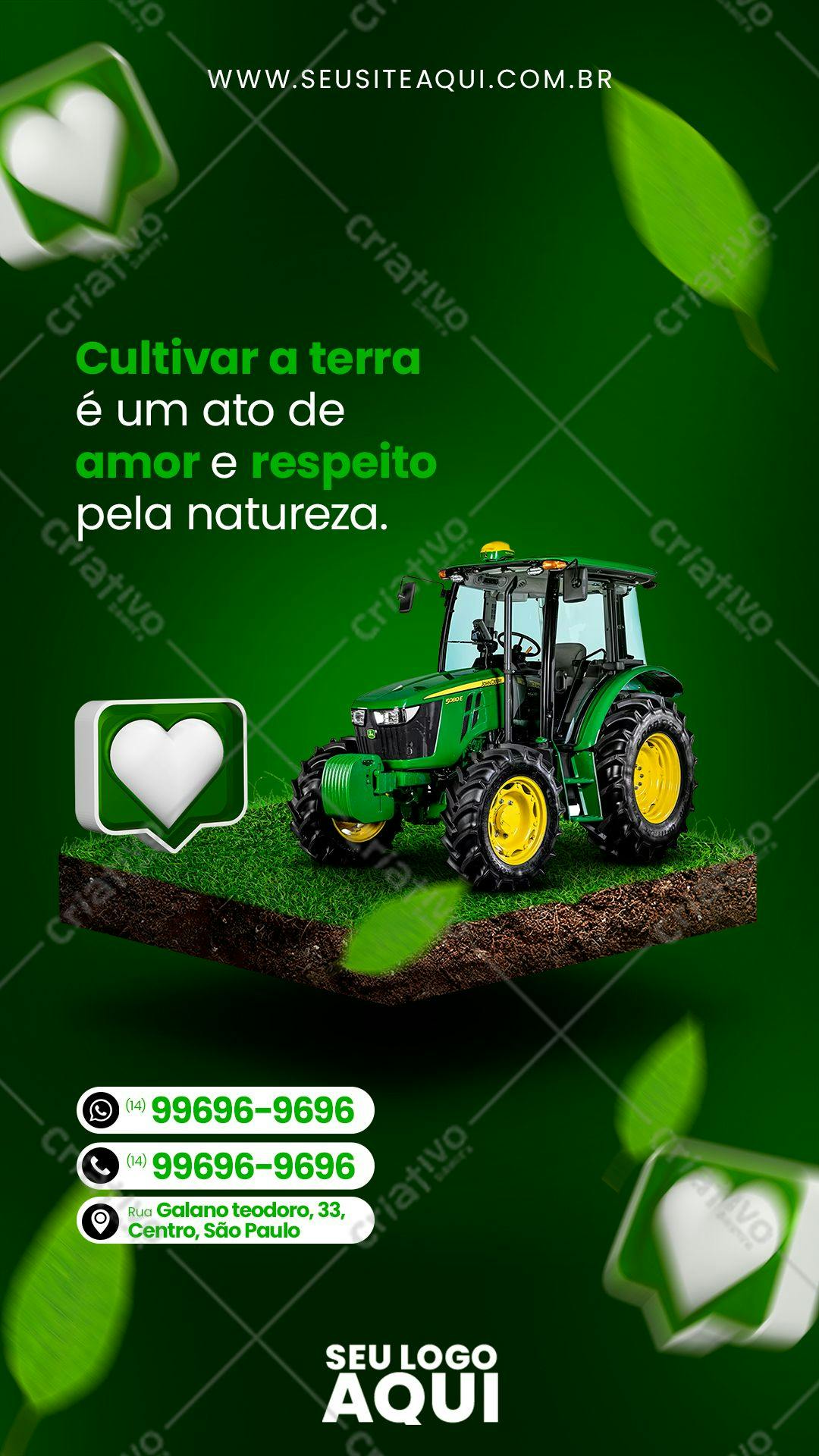 Post para Redes Sociais Dia do Agricultor PSD Editável