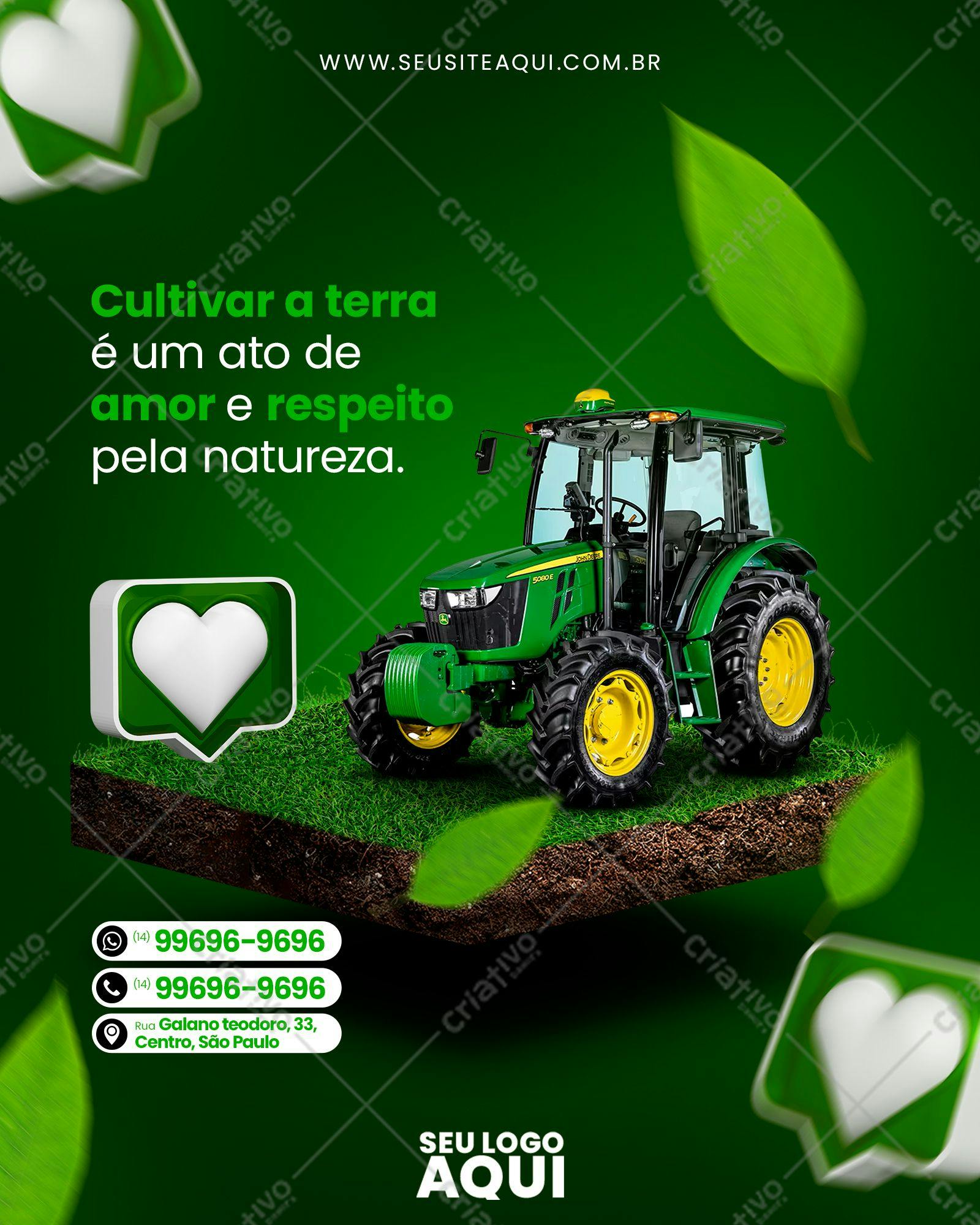 Post para Redes Sociais Dia do Agricultor PSD Editável