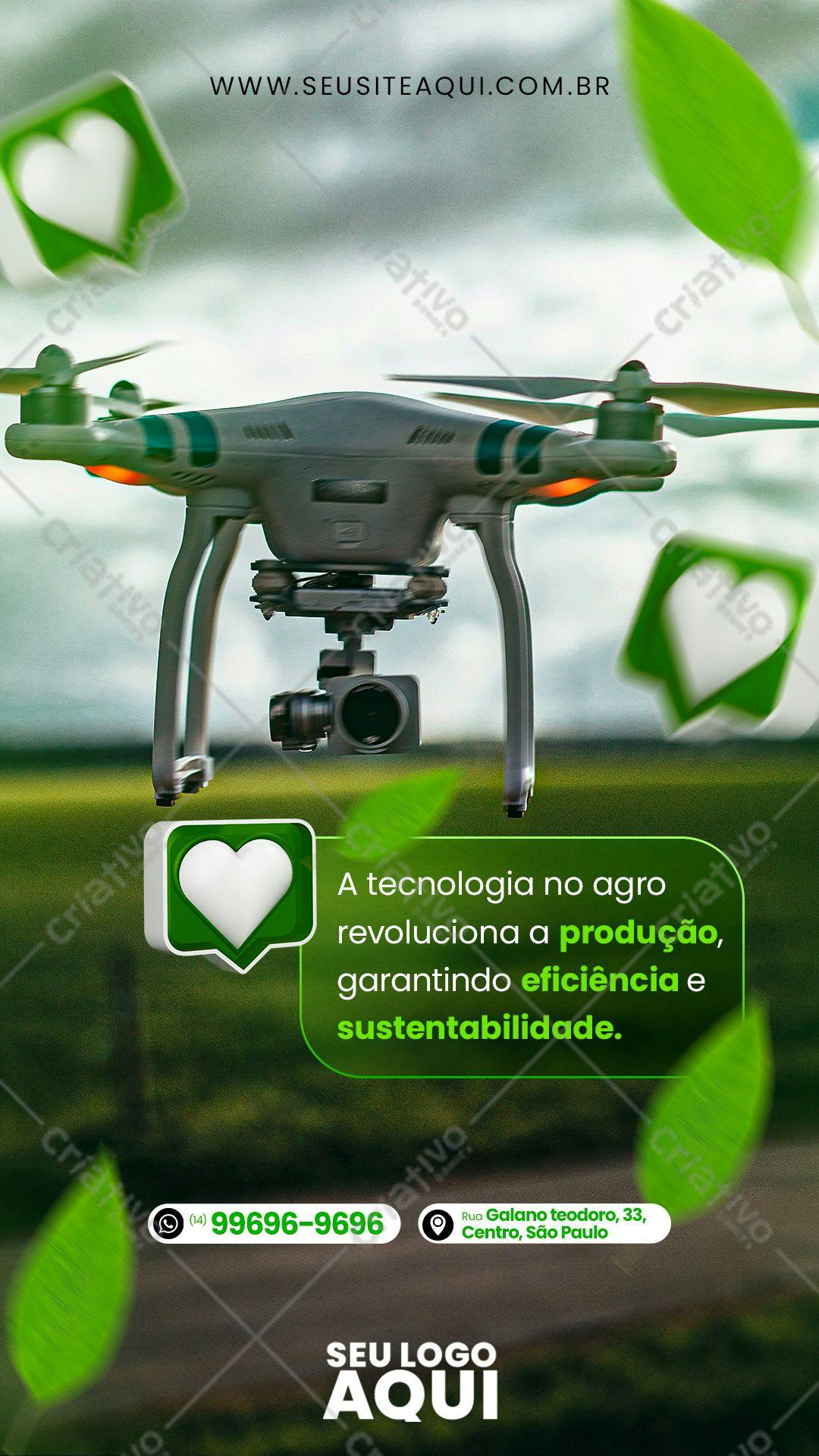 Banner para Agricultura com Drone PSD Editável