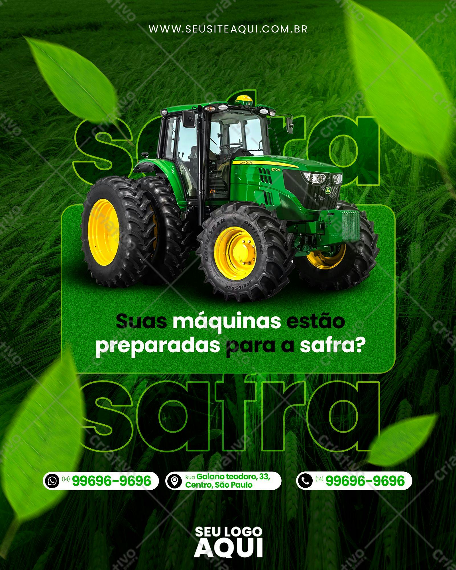 Template de Post para Redes Sociais Safra PSD Editável
