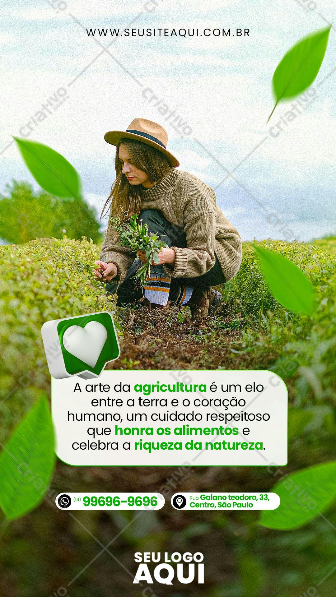 Post para Redes Sociais Dia do Agricultor PSD Editável