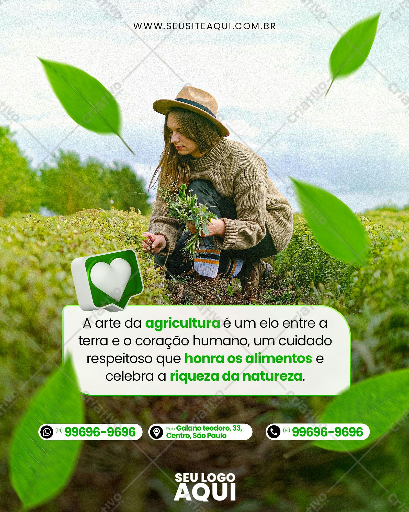 Post para Redes Sociais Dia da Agricultura PSD Editável