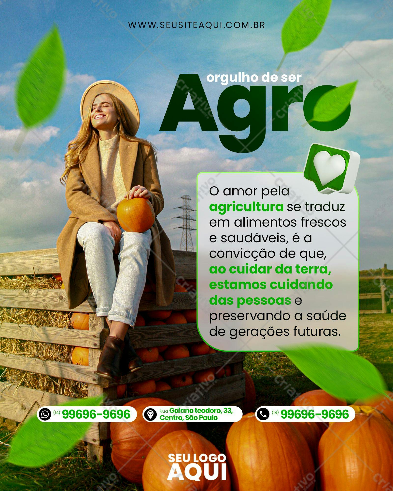 Post para Redes Sociais Dia da Agricultura PSD Editável