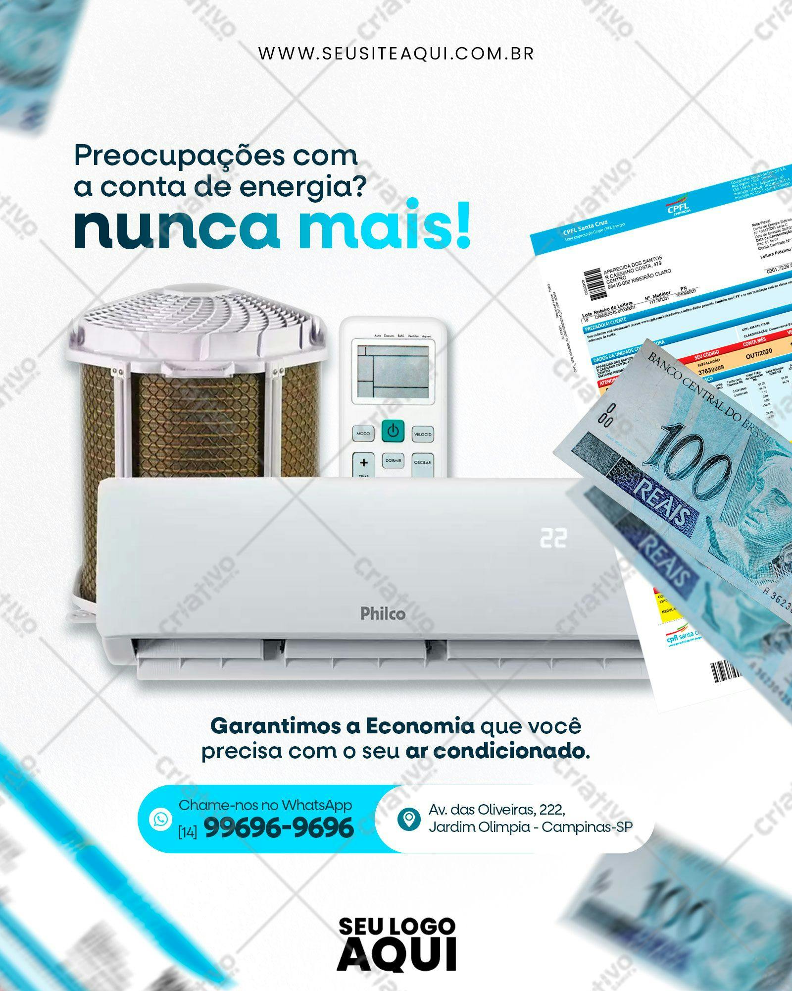 PSD Banner Ar Condicionado Philco Economia Energia