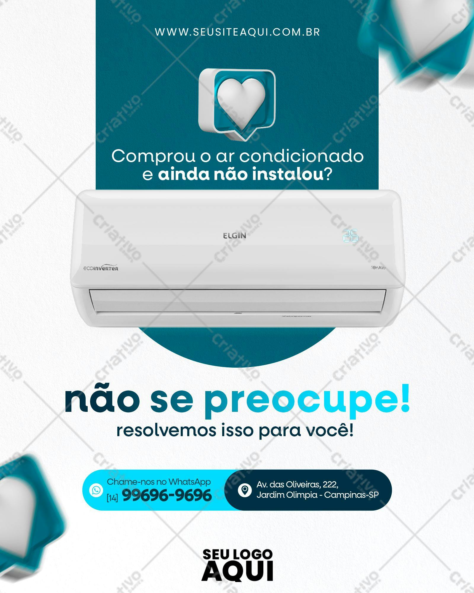 Modelo de Anúncio Ar Condicionado Elgin PSD Editável