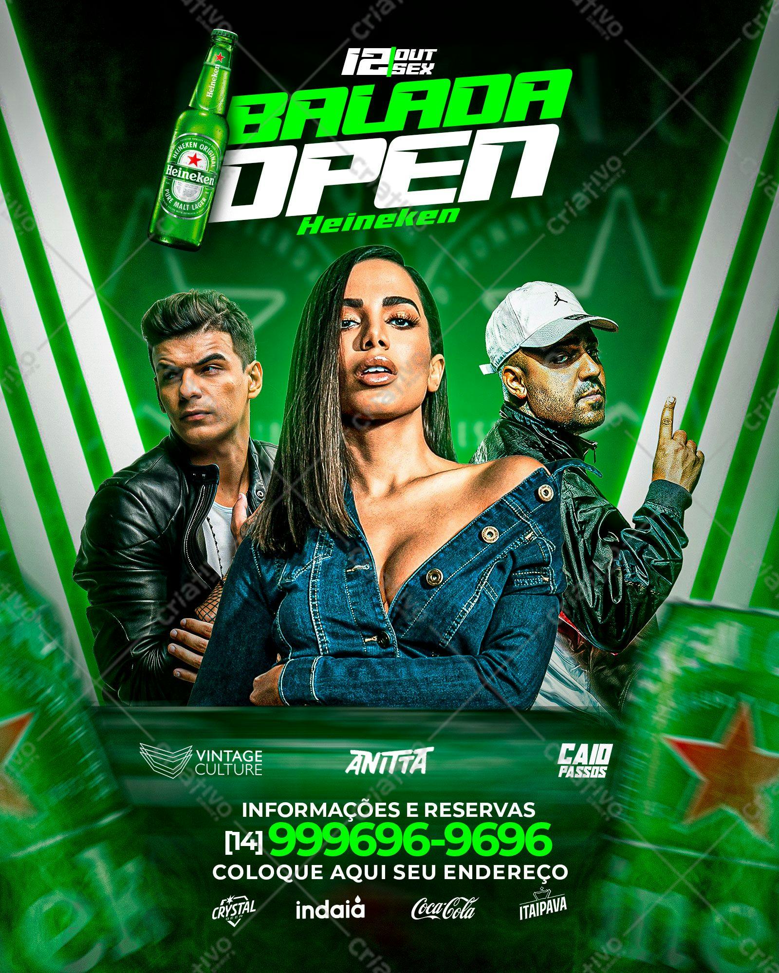 Flyer para Festa com Anitta e Caio Passos PSD Editável