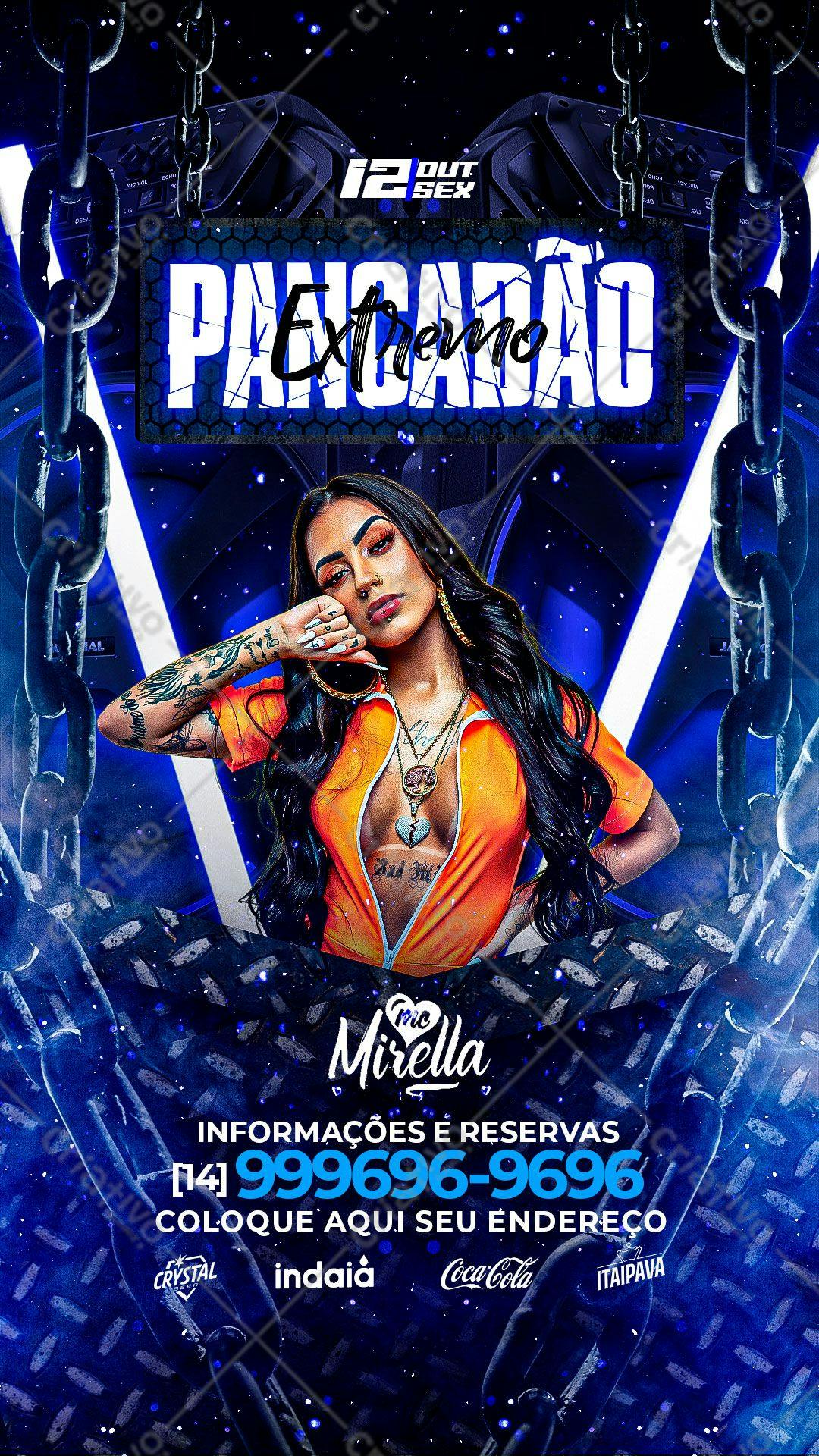 Flyer para Festa Funk com MC Mirella PSD Editável