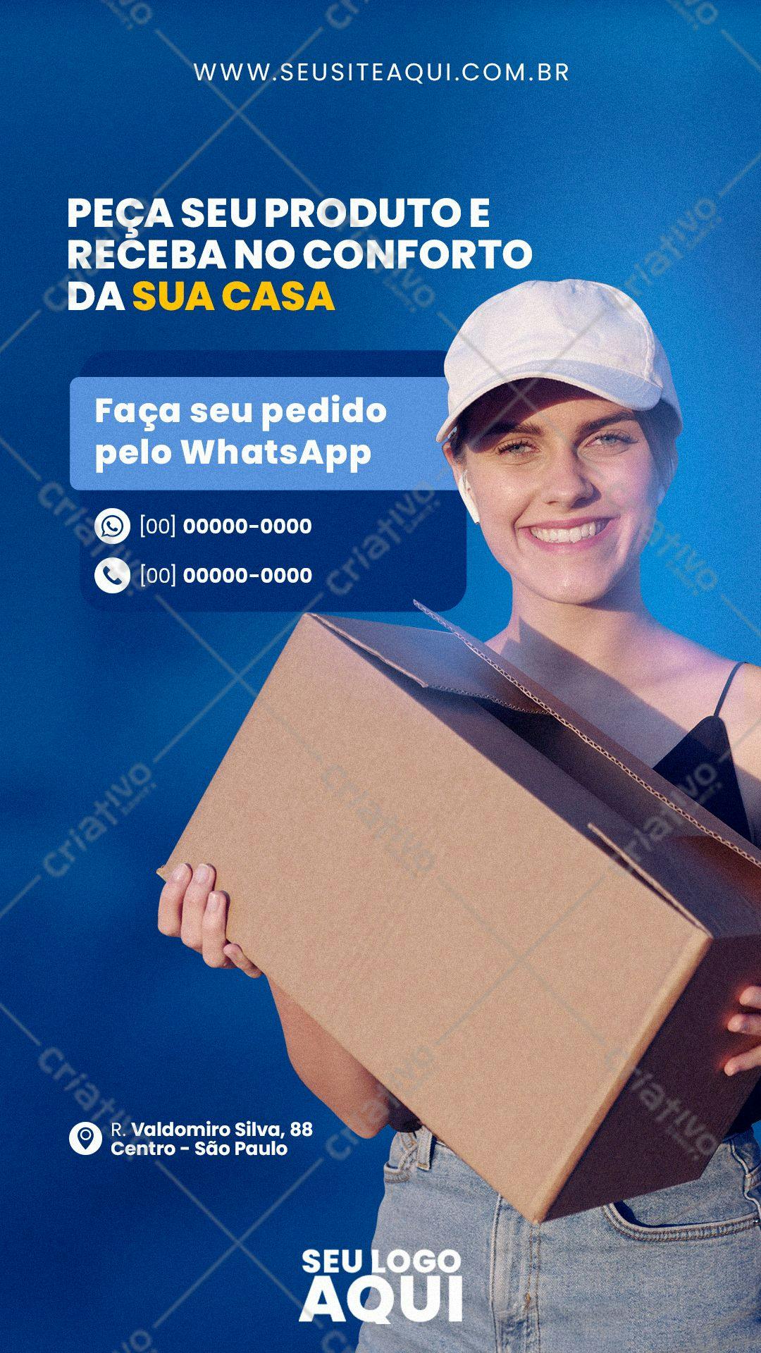 Postagem para Redes Sociais Entrega em Domicílio PSD Editável
