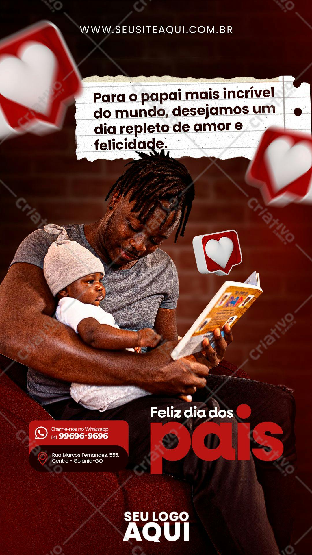Template Dia dos Pais: Pai com Bebê PSD Editável