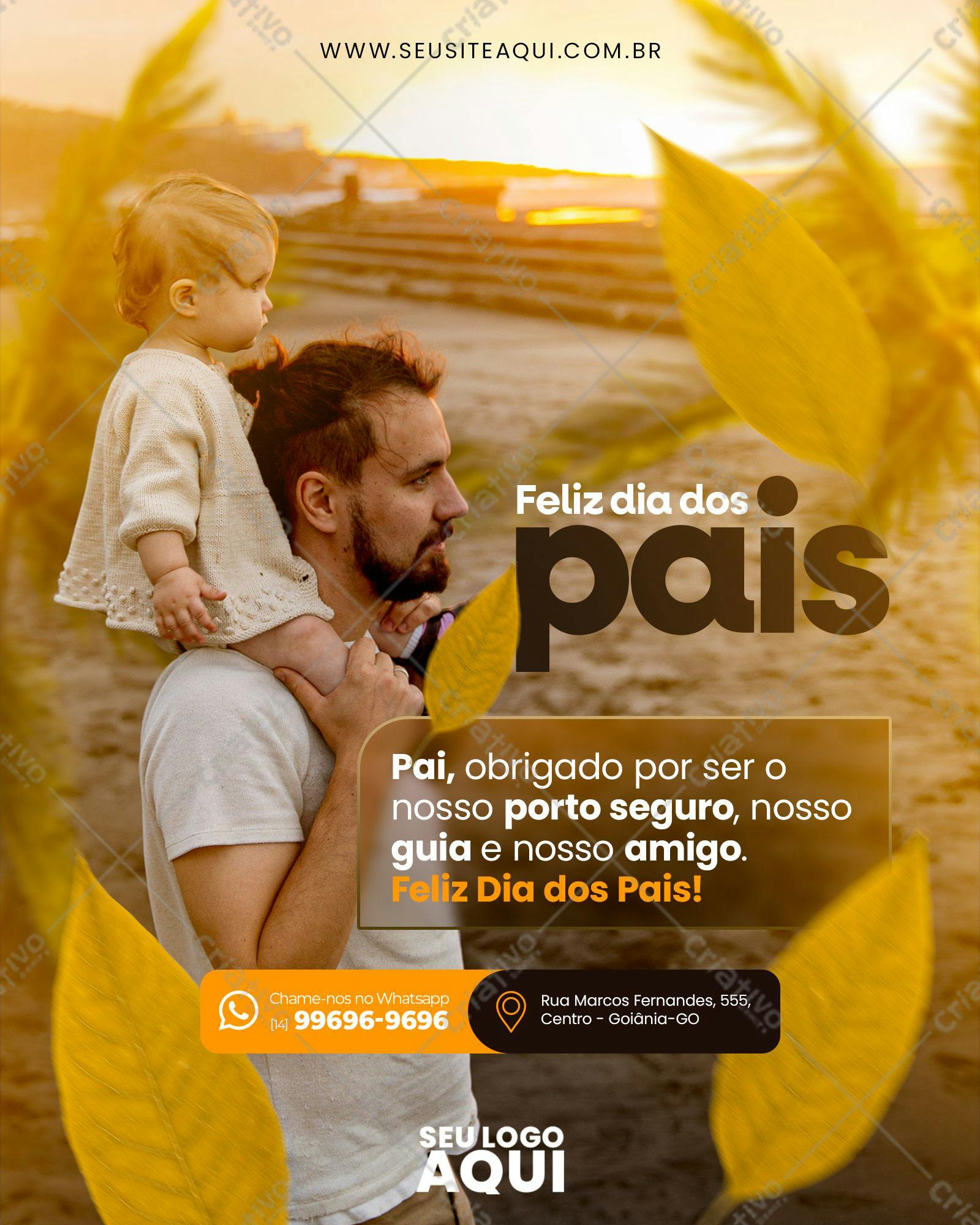 Post para Dia dos Pais com Pai e Filha PSD Editável