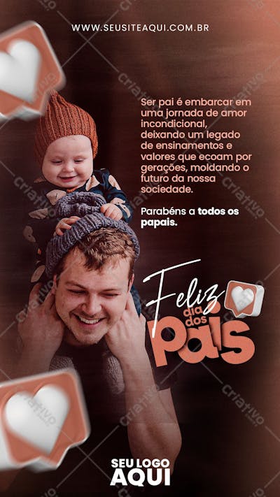 STORY | DIA DOS PAIS | PAI E FILHO | PSD EDITÁVEL
