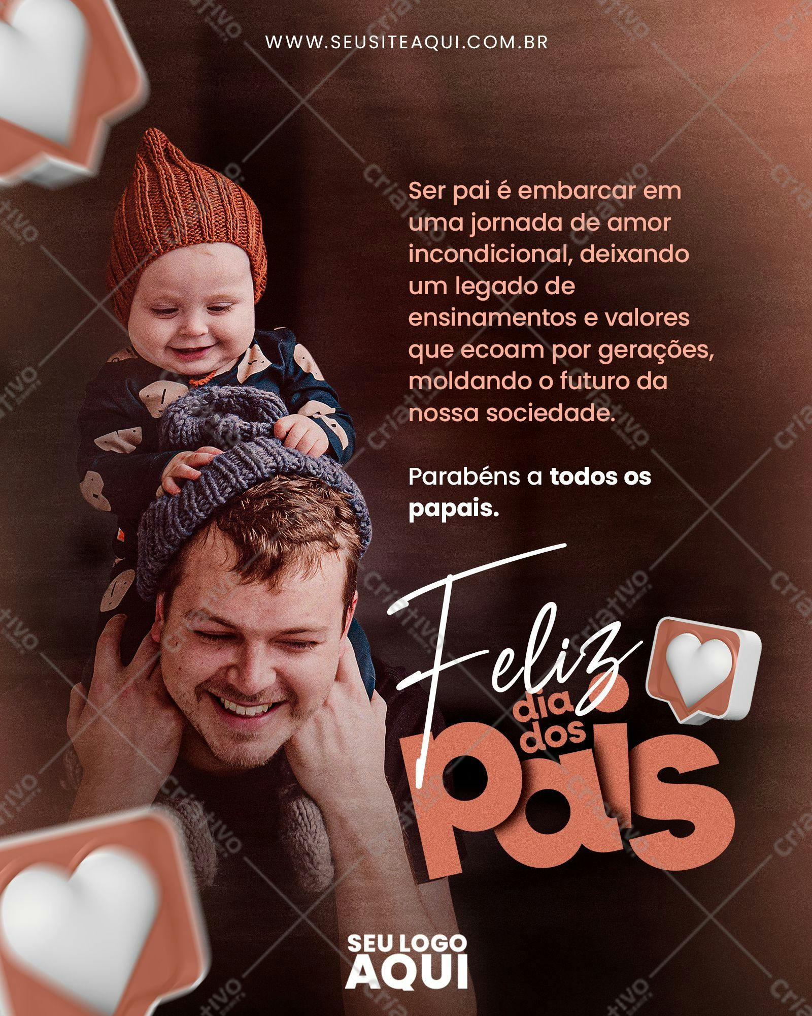 Post para Redes Sociais Dia dos Pais PSD Editável