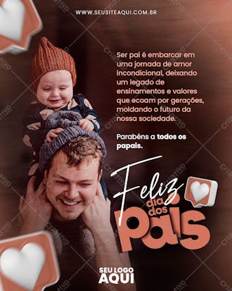 Dia dos pais | pai e filho | psd editável