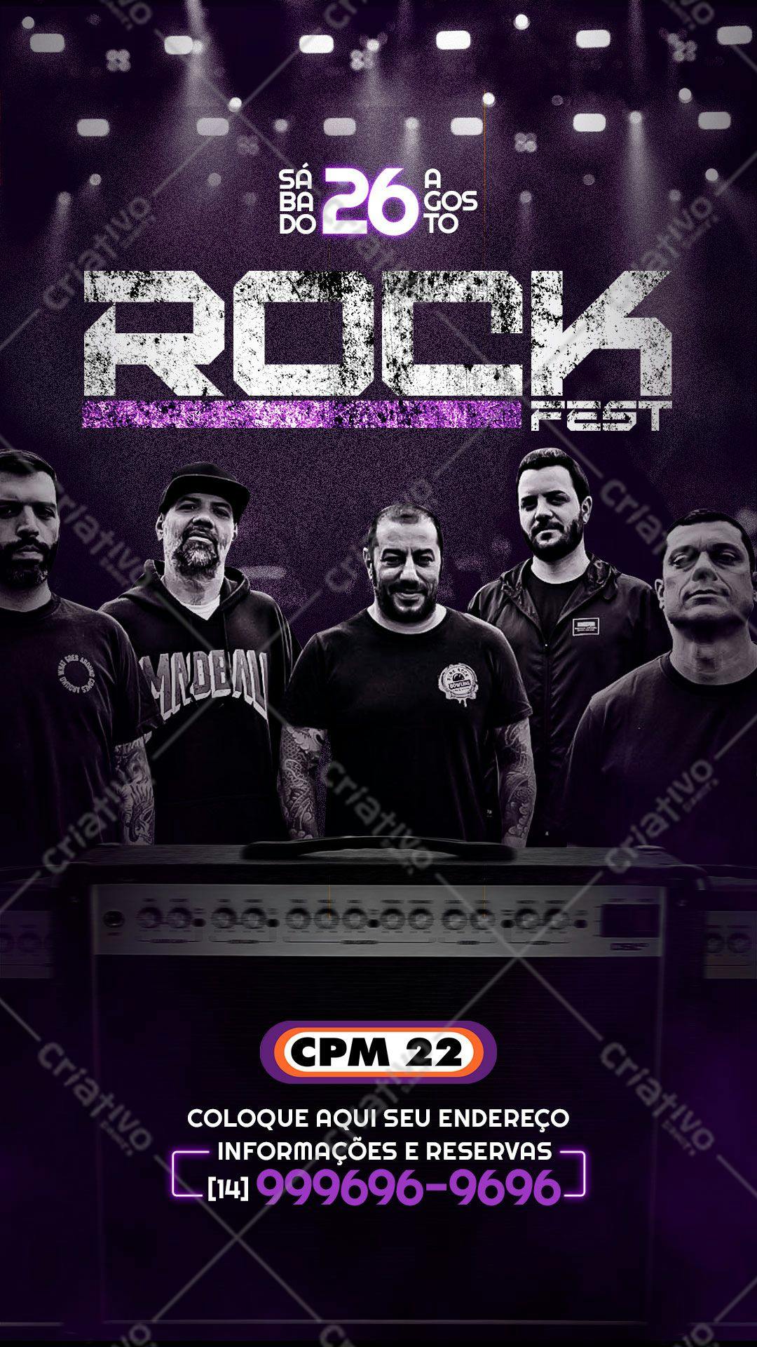 Flyer para Rock Fest CPM 22 PSD Editável