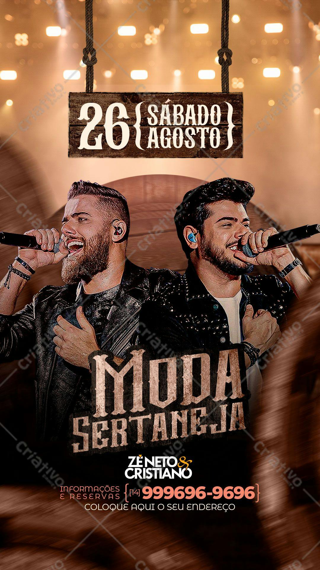 Flyer para Show Zé Neto & Cristiano Moda Sertaneja PSD Editável