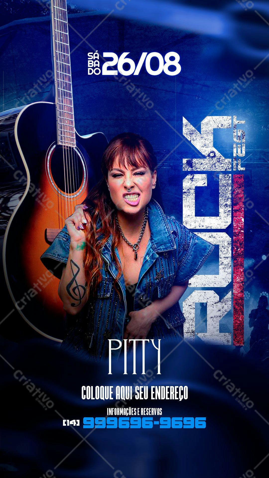 Flyer para Show da Pitty 26/08 PSD Editável