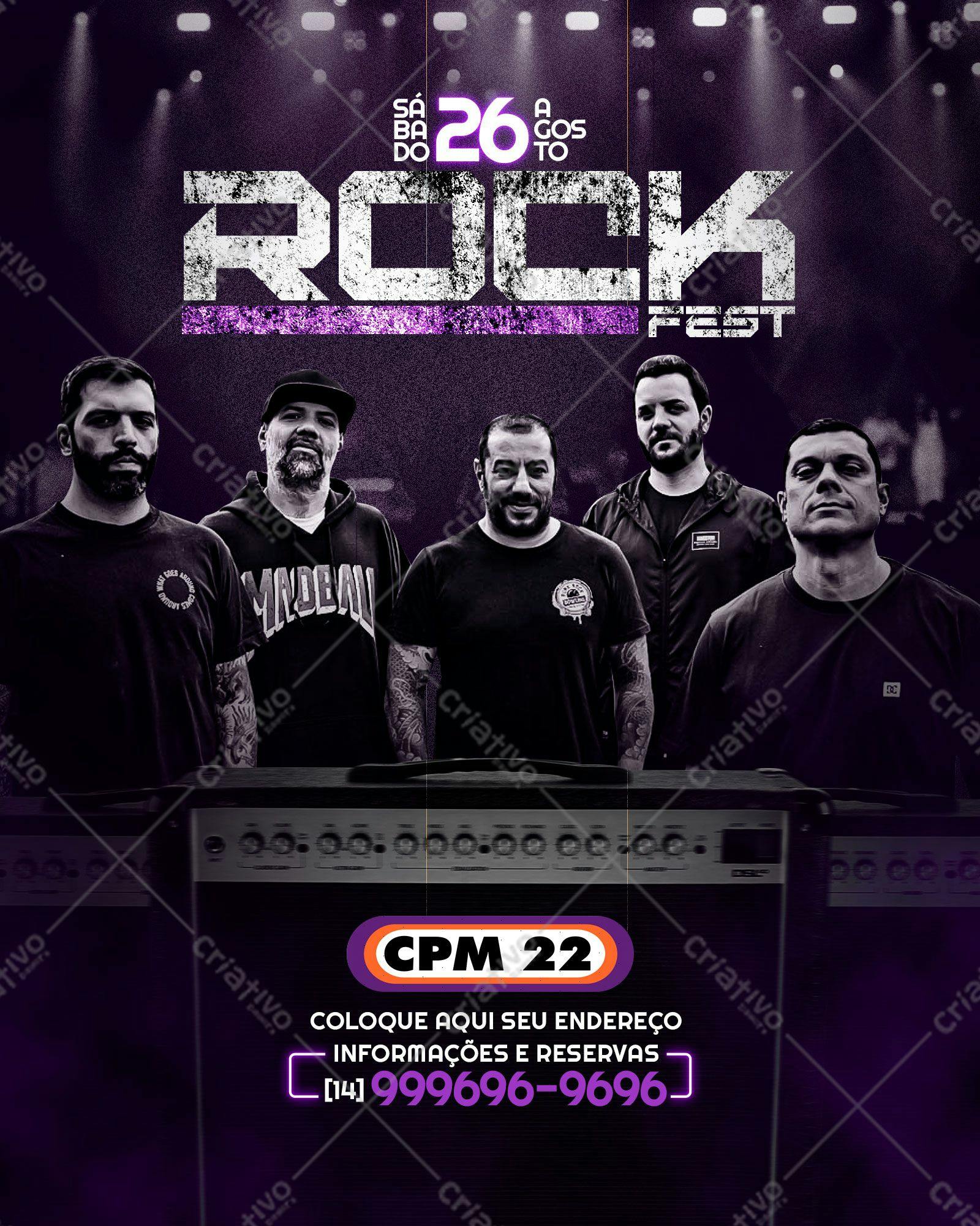 Flyer para Show Rock PSD Editável