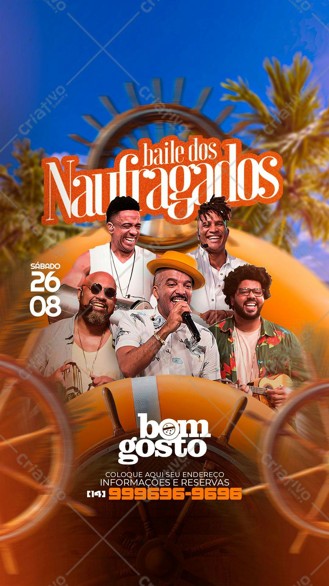 Flyer para Baile dos Naufragados PSD Editável