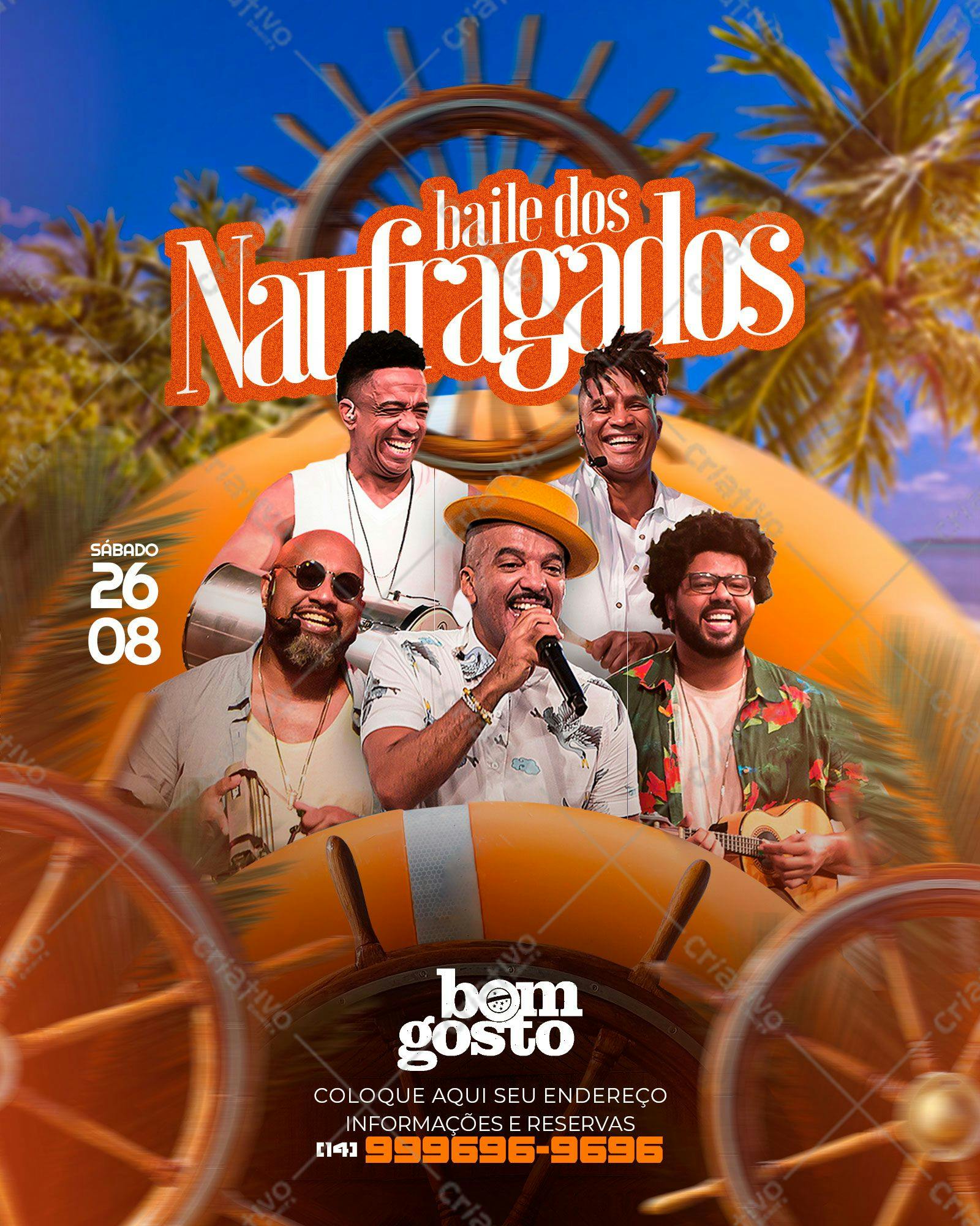 Flyer para Baile dos Naufragados PSD Editável