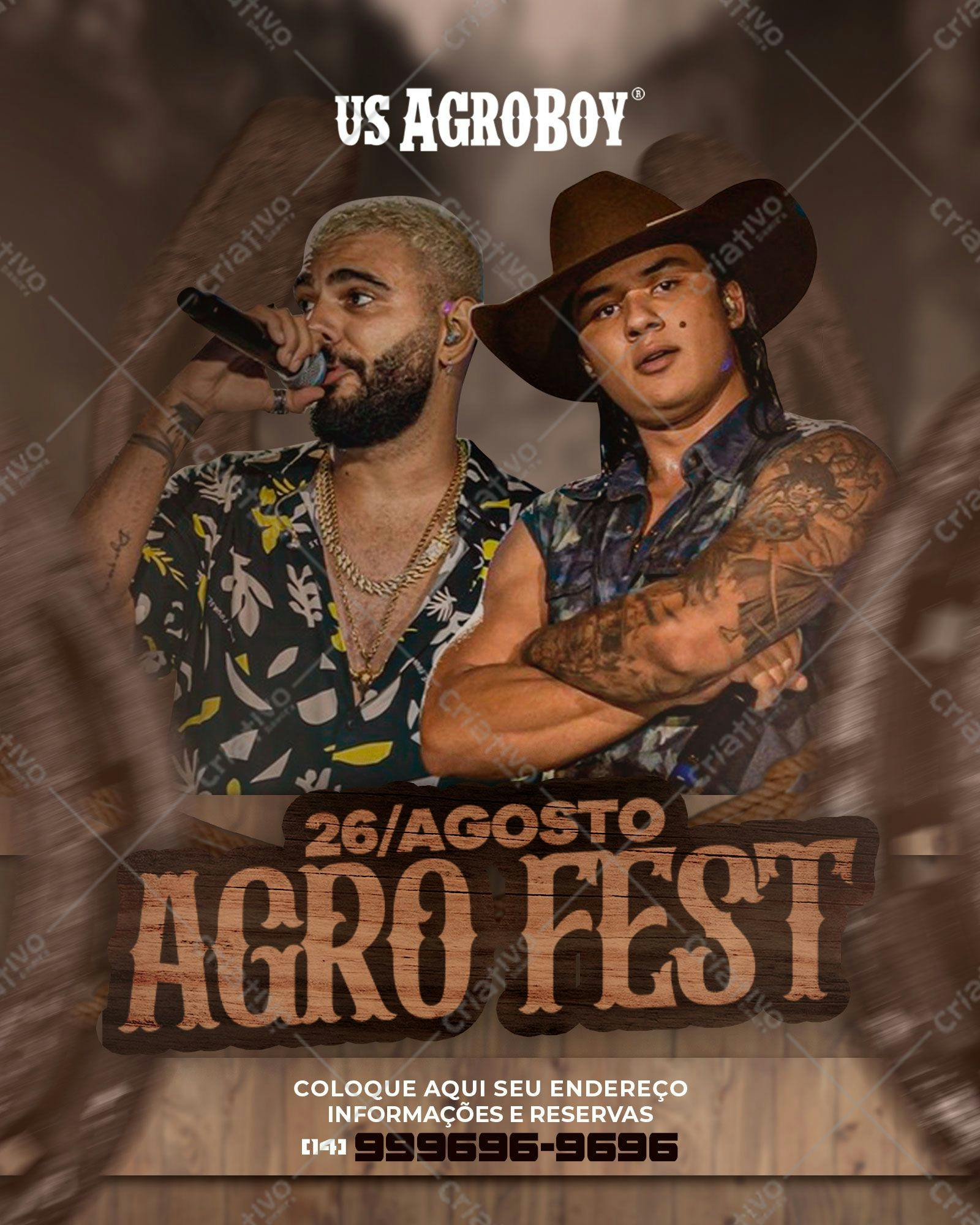 Flyer para Festa Agroboy 26/Agosto PSD Editável