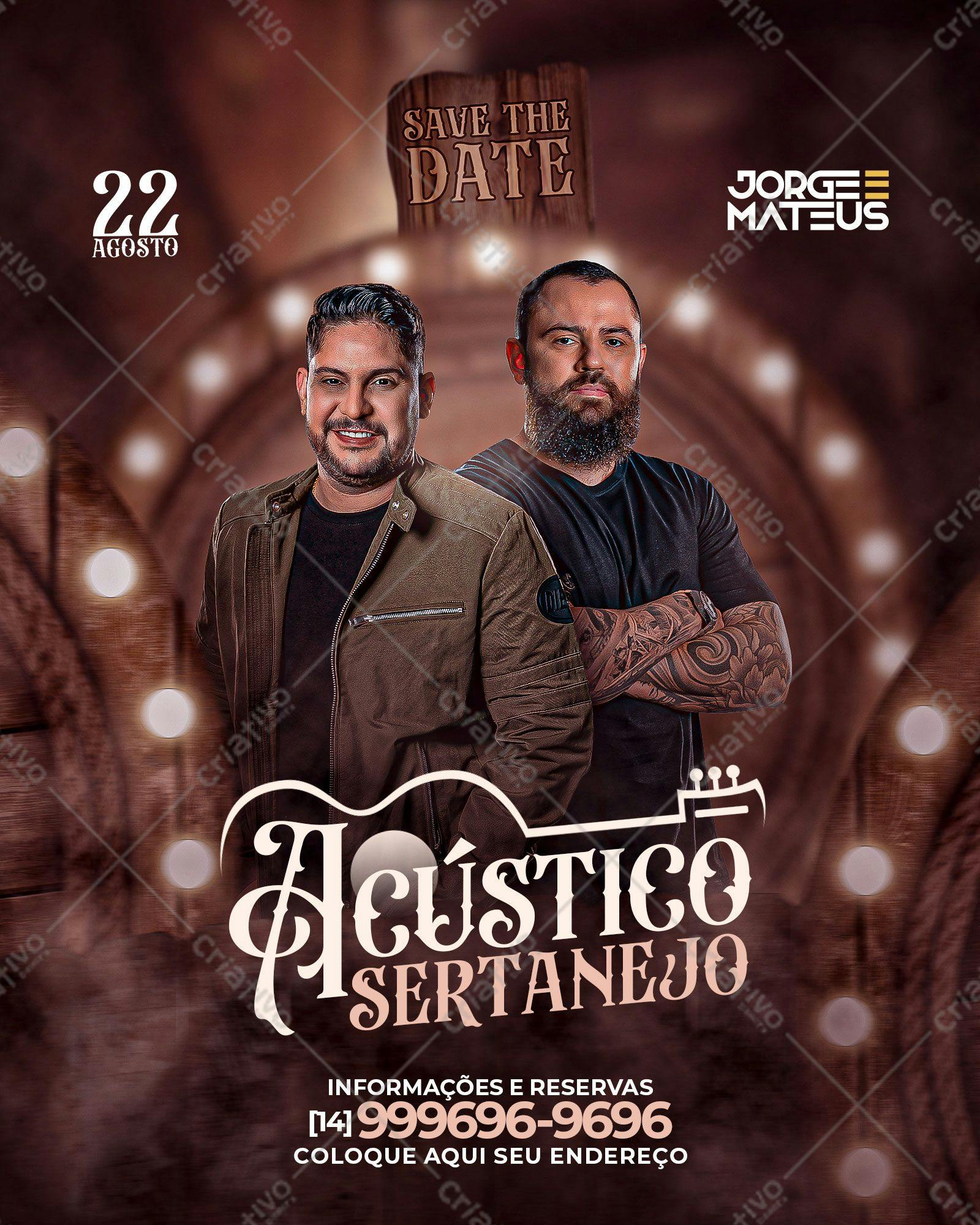 Flyer para Show Acústico Sertanejo PSD Editável