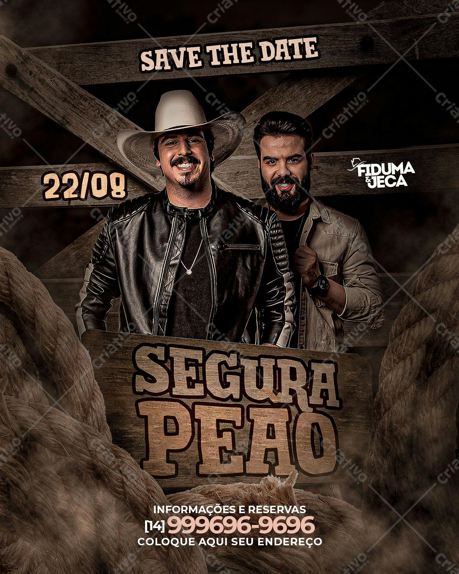 Flyer para Festa Sertaneja com Fiduca e Jeca PSD Editável