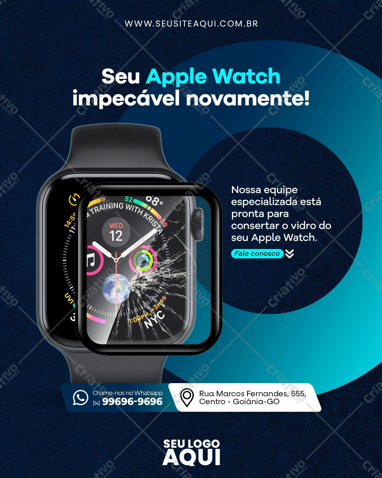 Banner para Conserto de Apple Watch PSD Editável