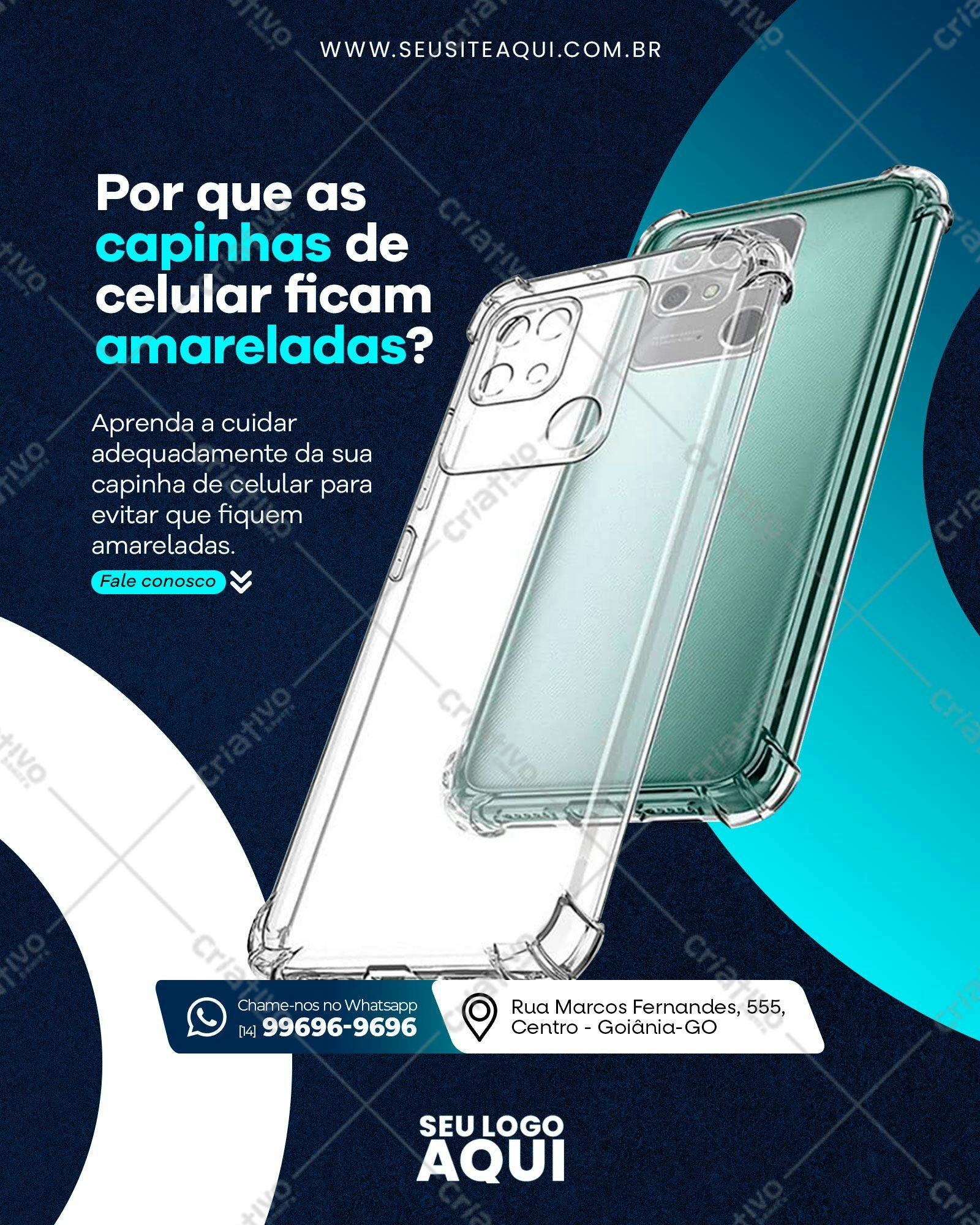 Mockup Capinha Celular Transparente PSD Editável