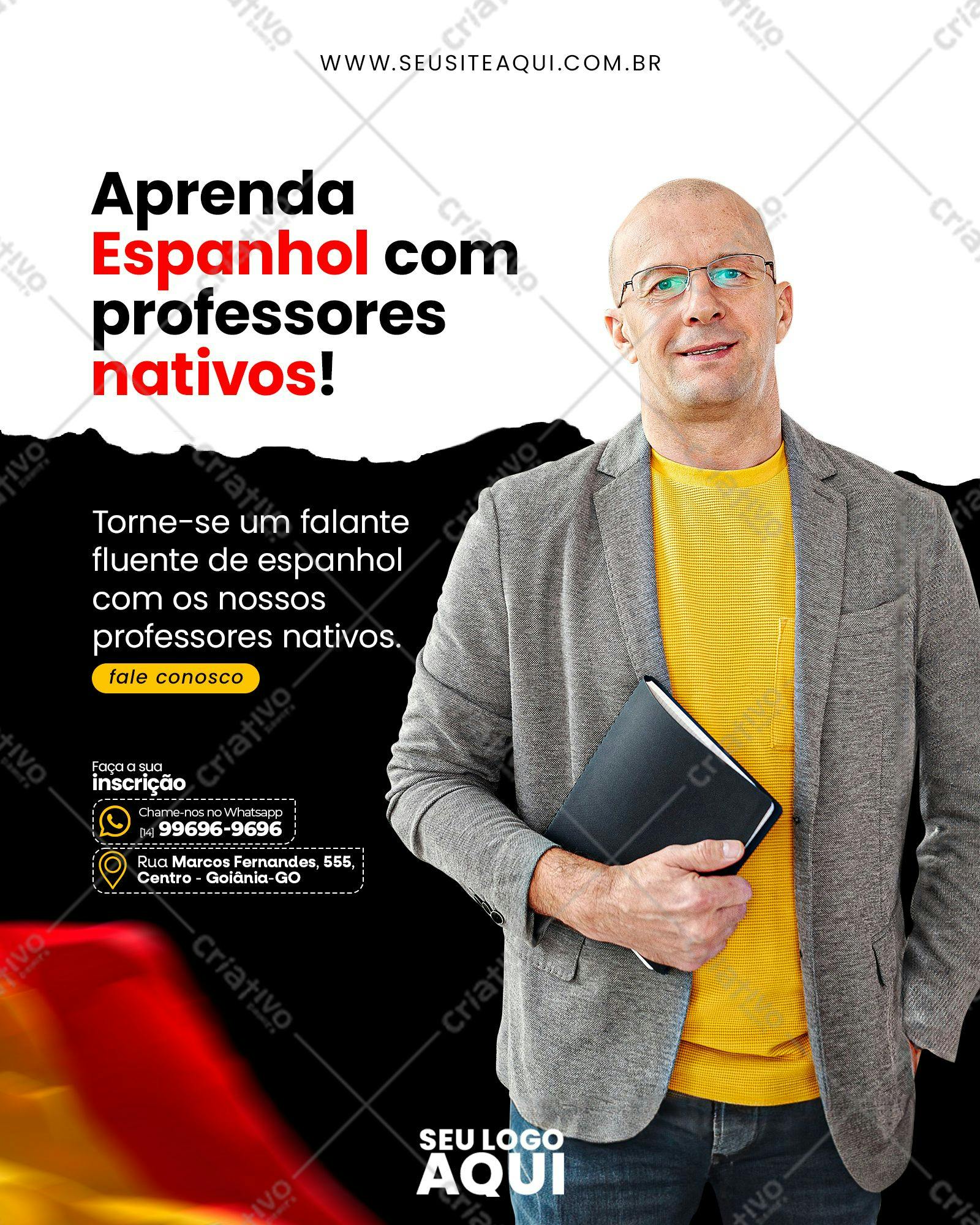 Banner para Curso de Espanhol PSD Editável