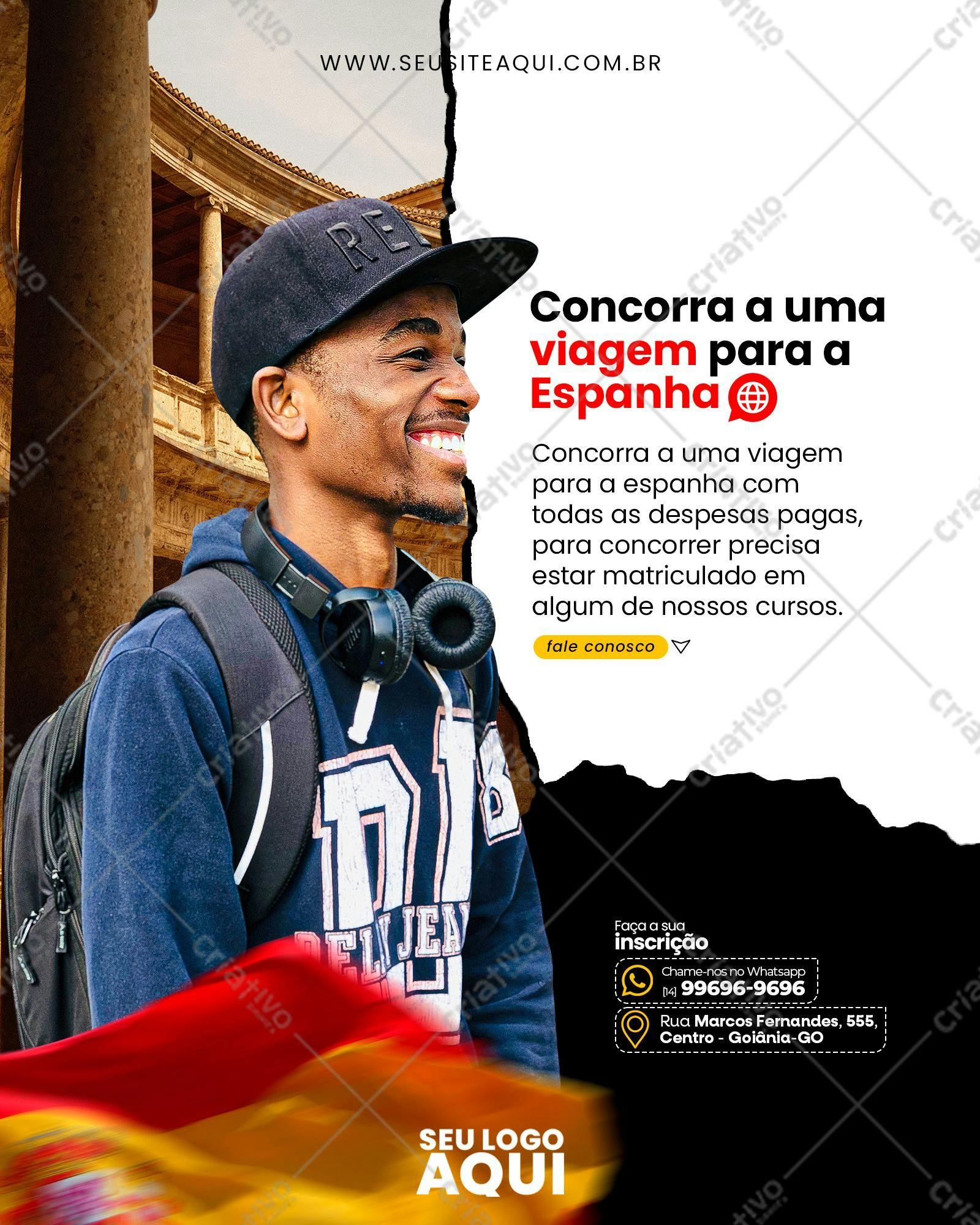 Flyer para Concurso Viagem à Espanha PSD Editável