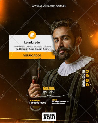BARBEARIA | CABELELEIRO | SOCIAL MEDIA | PSD EDITÁVEL