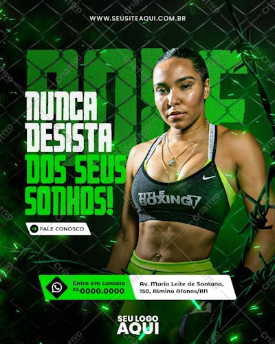 AULAS DE BOXE | AULA DE LUTA | SOCIAL MEDIA | PSD EDITÁVEL