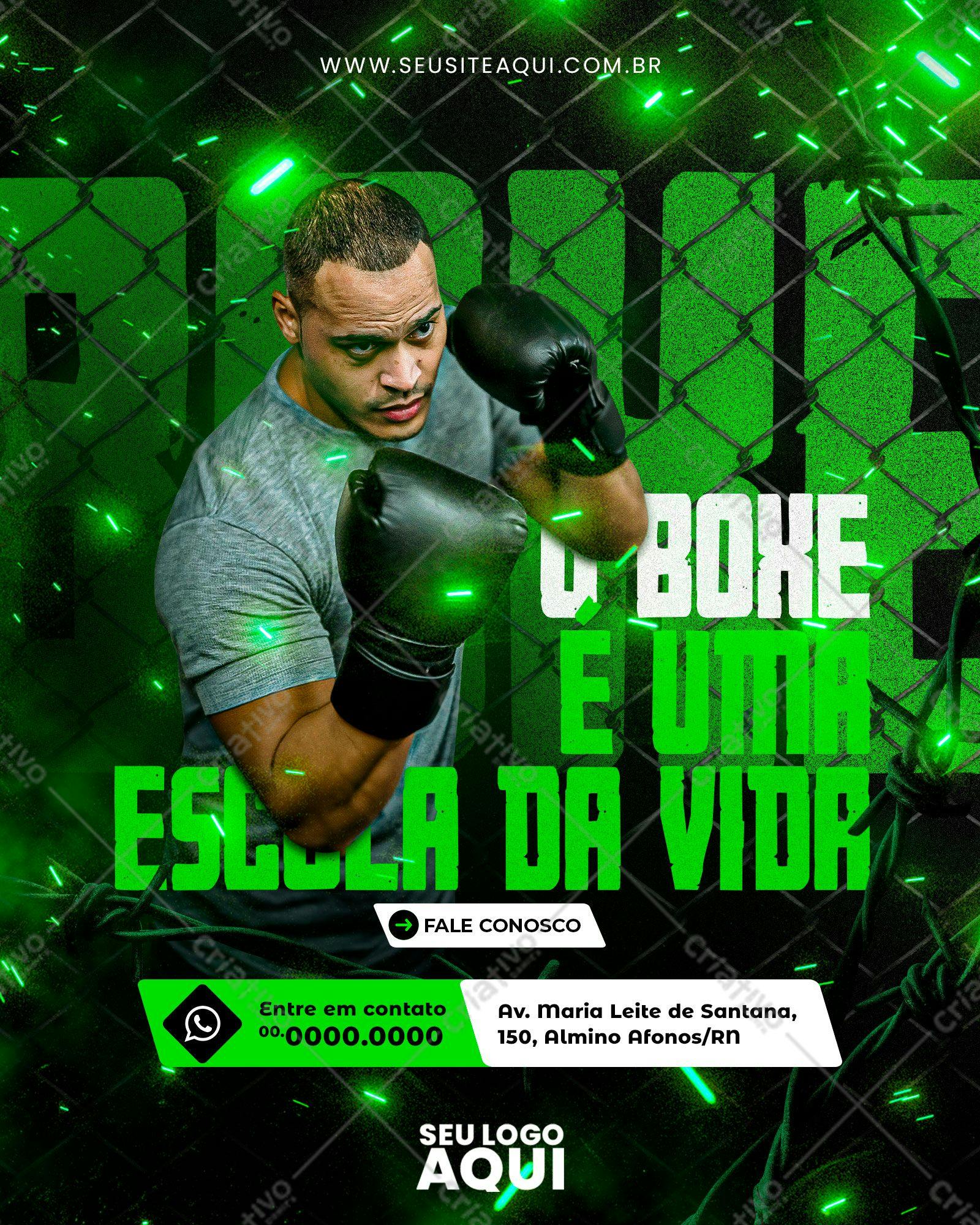 Flyer para Academia de Boxe PSD Editável