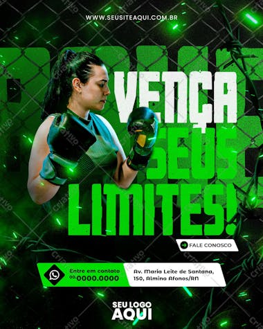 Aulas de boxe | aula de luta | social media | psd editável