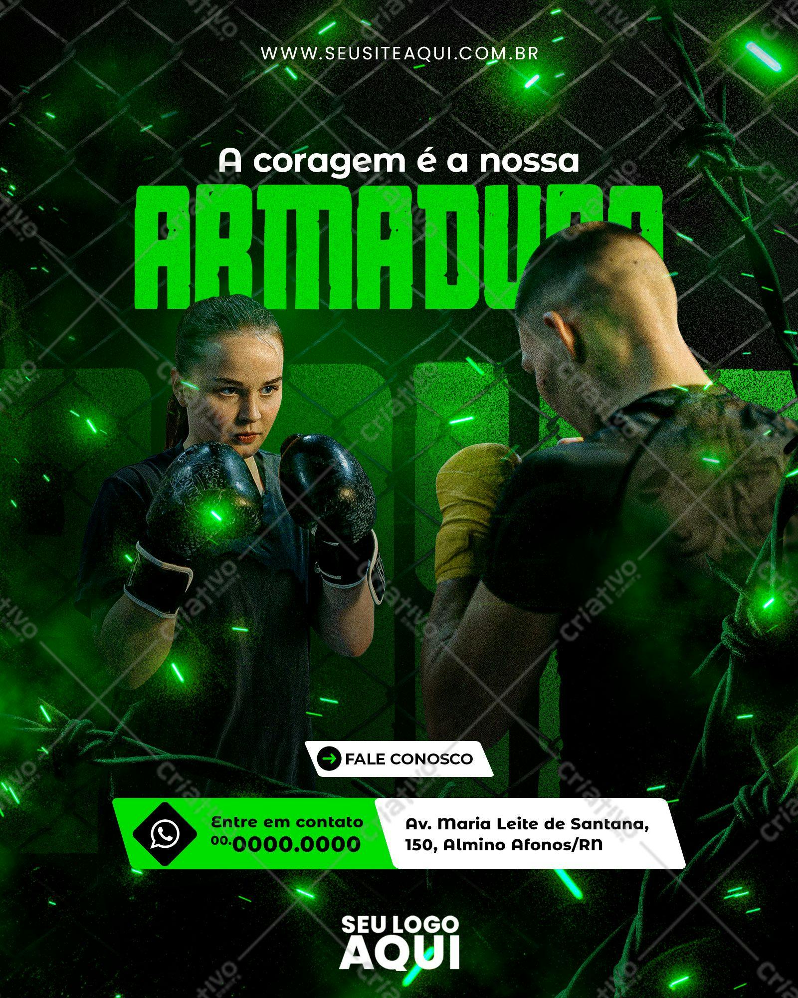 Post para Redes Sociais Luta MMA Boxe PSD Editável